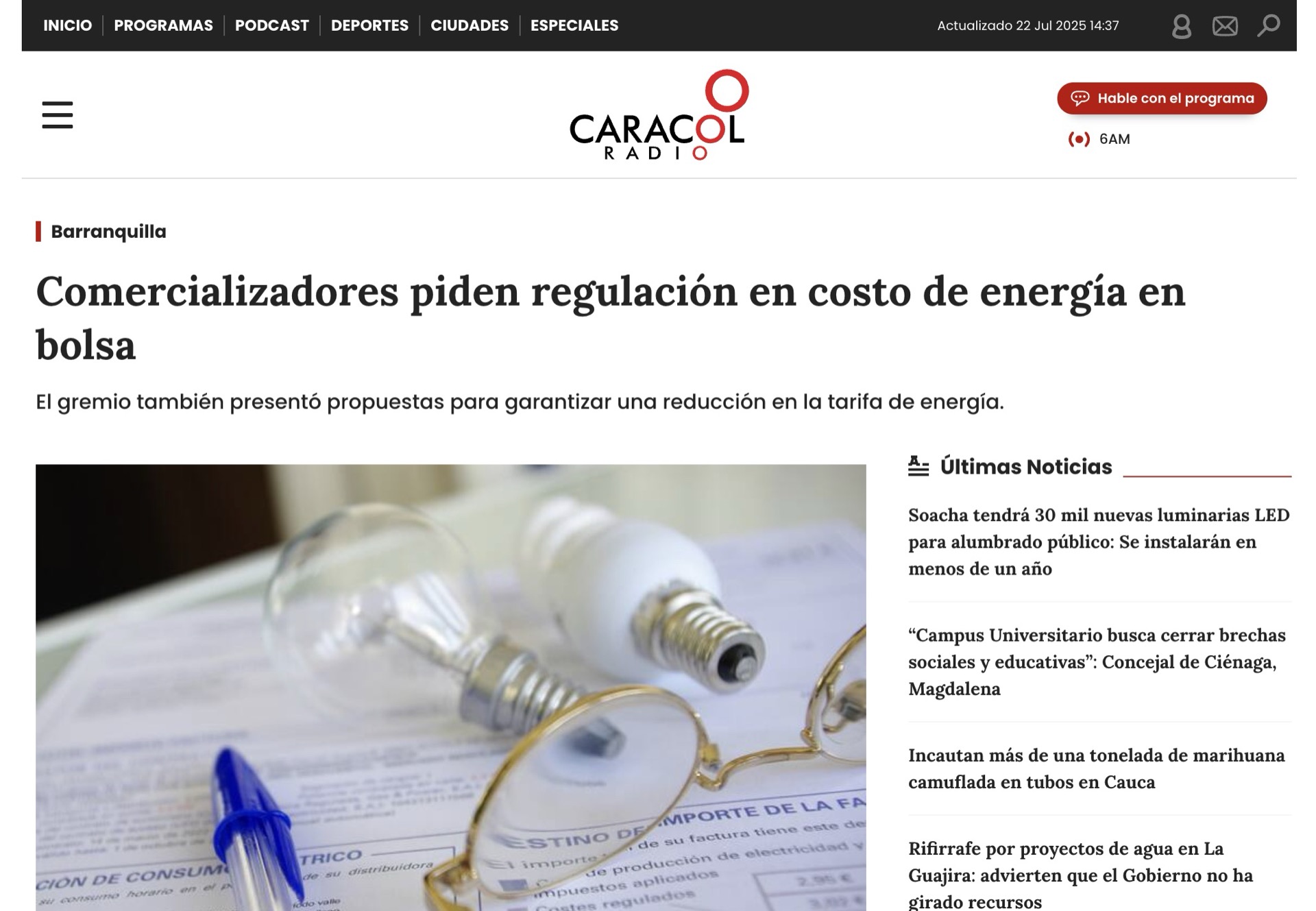 Comercializadores piden regulación en costo de energía en bolsa