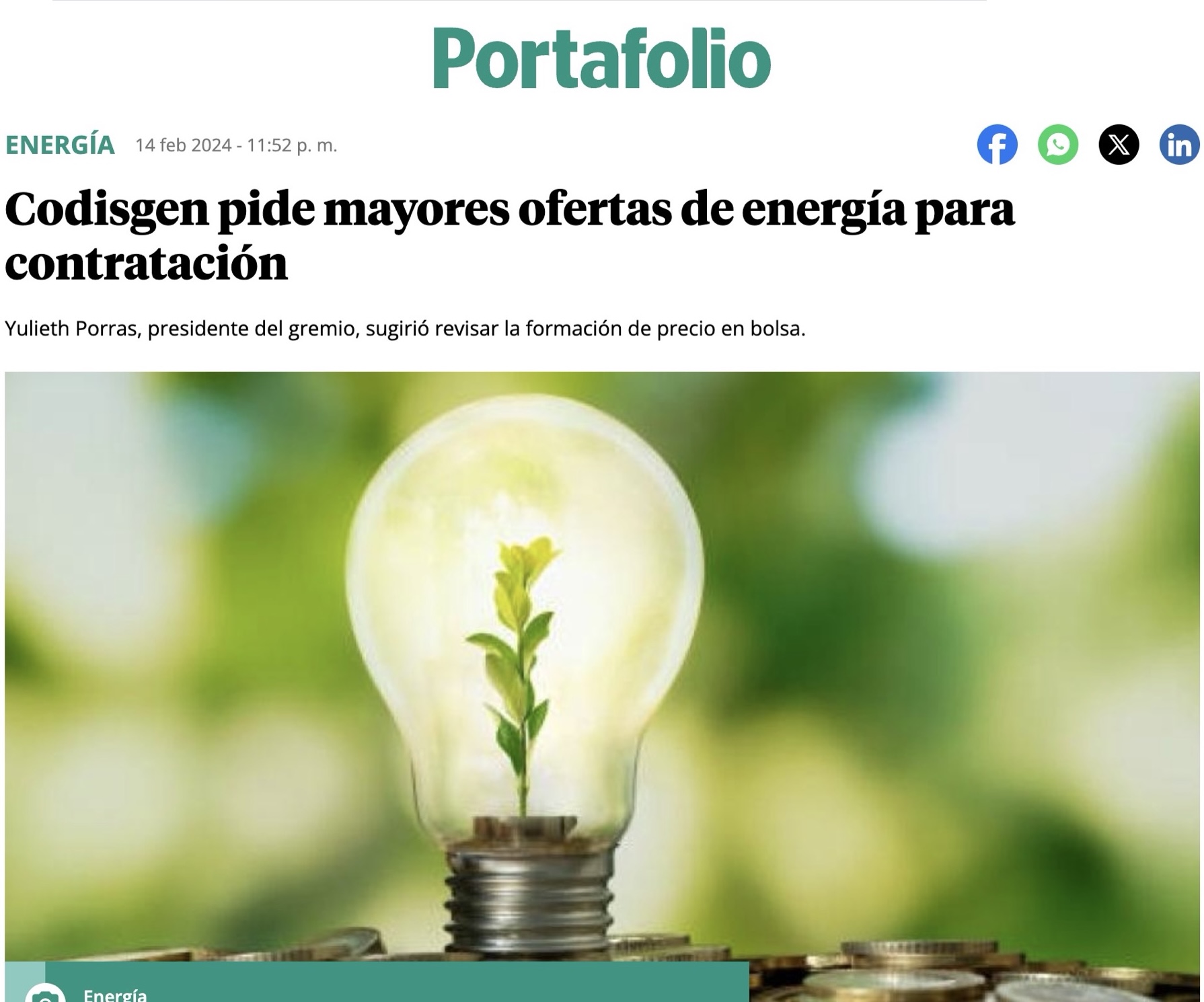 CODISGEN: Un llamado a las compañías de generación de energía a hacer ofertas para cubrir mercados