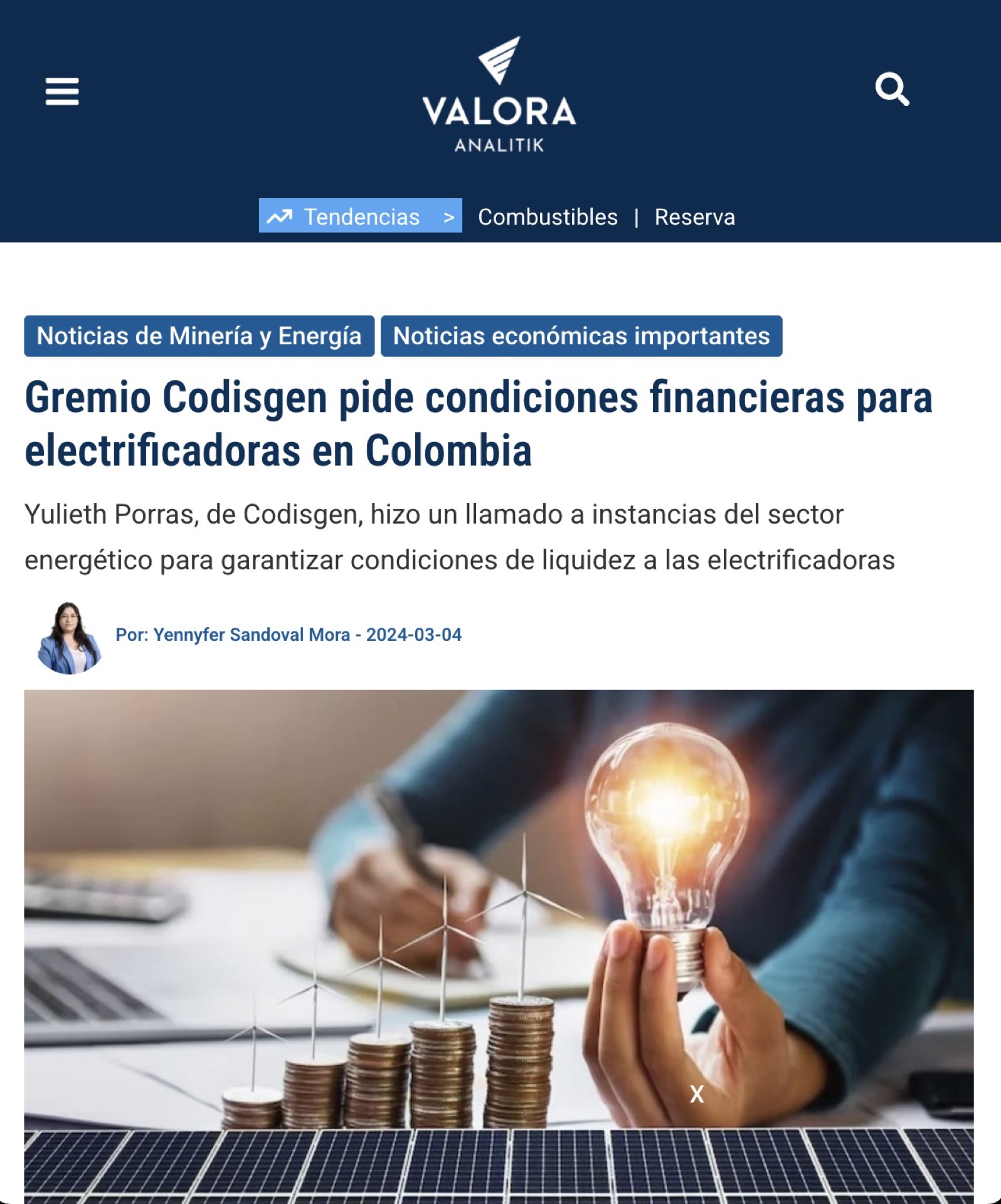 Codisgen pide condiciones financieras para electrificadoras en Colombia